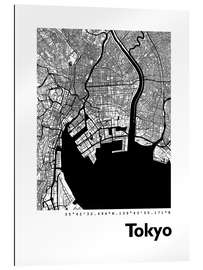 Tableau en plexi-alu Plan de la ville de Tokyo