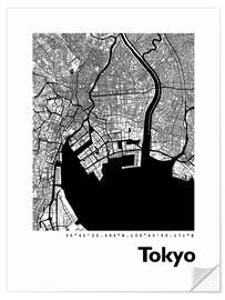 Vinilo para la pared Mapa de la ciudad de Tokio