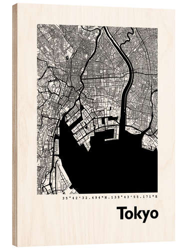 Wood print Tokyo