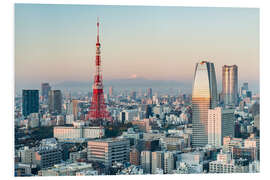 Hartschaumbild Tokyo Skyline mit Tokyo Tower und Berg Fuji