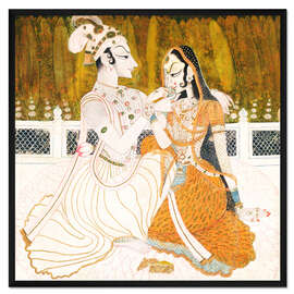 Gerahmter Kunstdruck Krishna und Radha