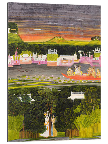 Gallery print Radha and Krishna in the love boat