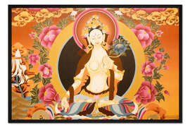 Gerahmter Kunstdruck Weiße Tara, Symbol für langes Leben