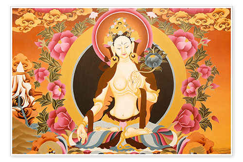 Poster Tara blanche, symbole de longue vie