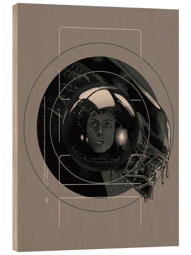 Wood print Alien