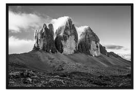 Gerahmter Kunstdruck Drei Zinnen, Dolomiten