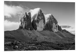 Hartschaumbild Drei Zinnen, Dolomiten