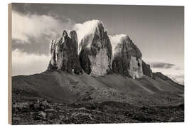 Obraz na drewnie Three peaks, Dolomites