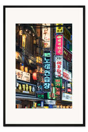 Gerahmter Kunstdruck Nachtleben in Seoul