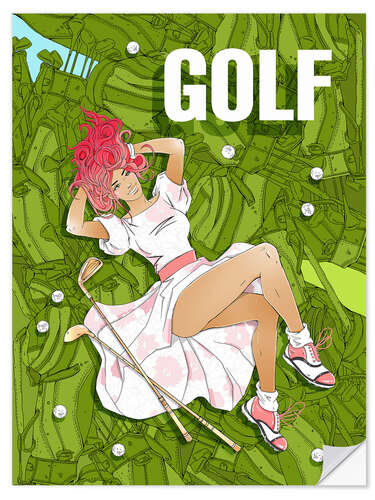 Selvklebende plakat Summer golf