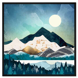 Gerahmter Kunstdruck Abendwald