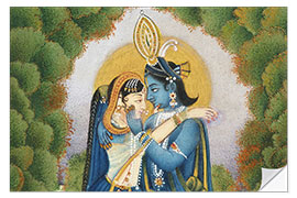 Selvklebende plakat Krishna and Radha