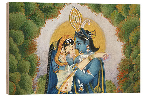 Holzbild Krishna und Radha