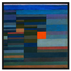 Gerahmter Kunstdruck Feuer Abends