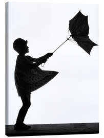 Tableau sur toile Petite fille avec un parapluie