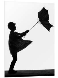 PVC-tavla Little girl with an umbrella