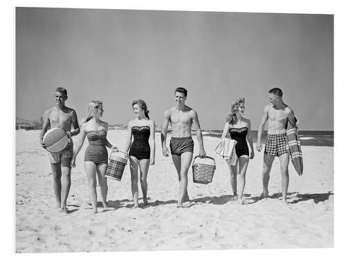 Foam board print On the beach in the 50s