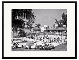 Ingelijste kunstdruk Florida Resort Hotel and Cabana Club in Miami