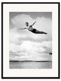 Gerahmter Kunstdruck Kunstspringer in den Wolken