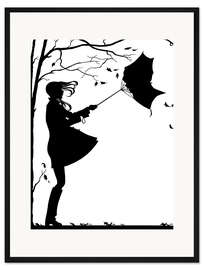 Gerahmter Kunstdruck Wie ein Blatt im Herbstwind