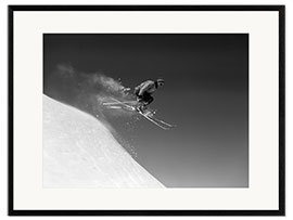 Kehystetty taidepainatus Skier nostalgia