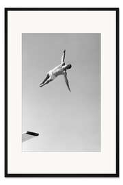 Gerahmter Kunstdruck Freiflug Turmspringen