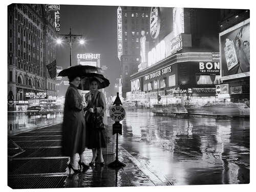 Canvas print Two women under umbrellas in New York