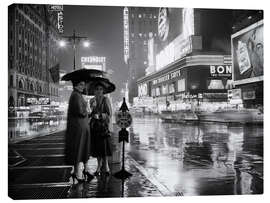 Leinwandbild  Zwei Frauen unter Regenschirmen in New York