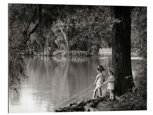 Quadro em plexi-alumínio Two children fishing, 1960s