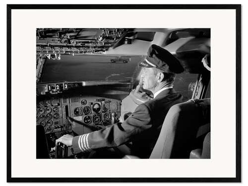 Impressão artística com moldura Pilot on the runway