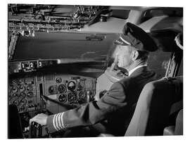 Magnettafel Pilot auf dem Rollfeld