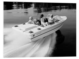 Hartschaumbild Nostalgischer Ausflug mit dem Schnellboot