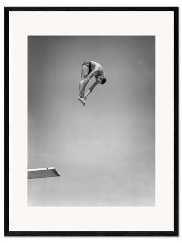 Framed art print Diver with diving platform