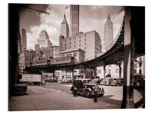 Tableau en plexi-alu Train surélevé à New York, années 30