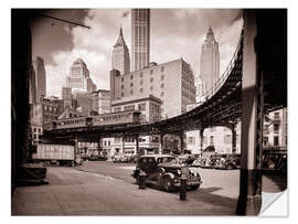 Selvklebende plakat Elevated train in New York City, 1930