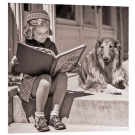 PVC-taulu Girl with her dog