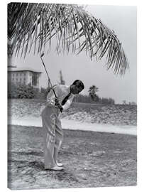 Leinwandbild  Golfspieler unter Palmen in Florida, 1930er