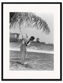 Impressão artística com moldura Golfistas sob palmeiras na Flórida, década de 1930