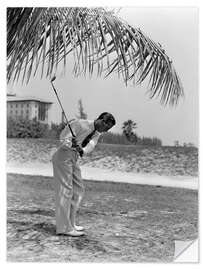 Muursticker Golfers under palm trees in Florida, 1930s