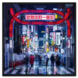 Gerahmter Kunstdruck Nachtleben in Tokyo
