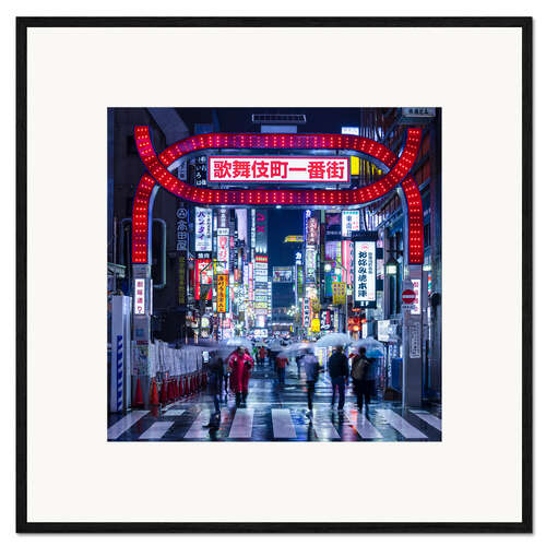 Gerahmter Kunstdruck Nachtleben in Tokyo
