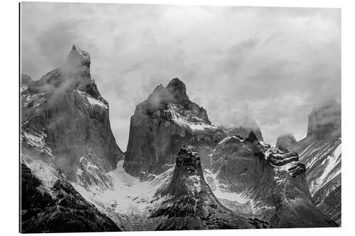 Galleritryck Clouds over snow covered mountains, Patagonia