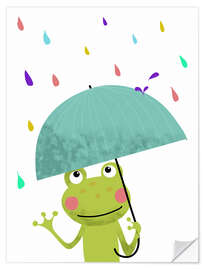 Wall sticker Frog with umbrella