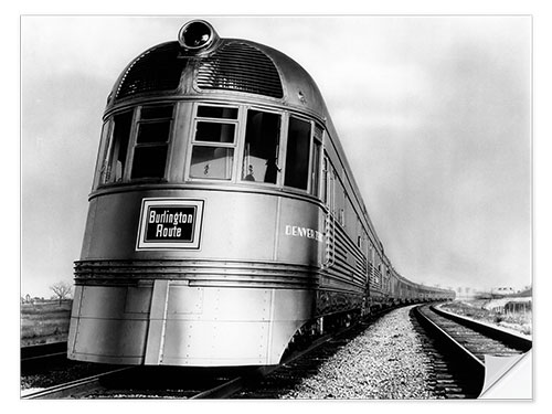 Muursticker Steamliner Denver Zephyr Chicago, USA, 1930s