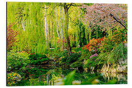 Print på aluminium Enchanted pond in Butchart Gardens, Canada