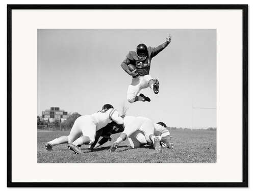 Gerahmter Kunstdruck Football Spiel, 1960er