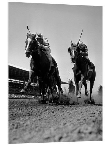 Foam board print Head to head on the racecourse