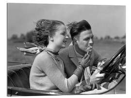 Gallery print Vintage Couple in a Convertible