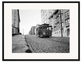 Gerahmter Kunstdruck Straßenbahn in San Francisco