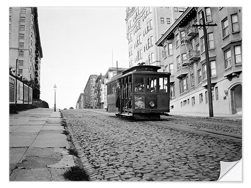 Selvklebende plakat Tram in San Francisco